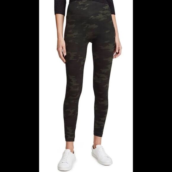 SPANX Dark Camo legging gray, black, and dark green. Small - Picture 1 of 7